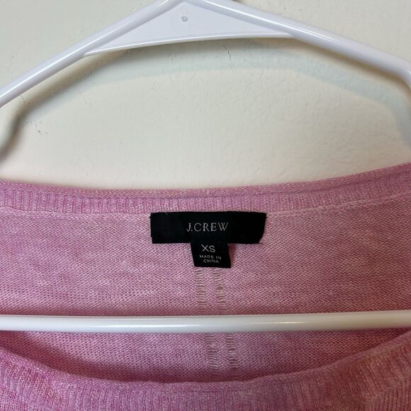 J. Crew Linen Short Women’s XS Pink Burnout Raglan Round Neck Lightweight Casual - Picture 3 of 10